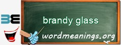 WordMeaning blackboard for brandy glass